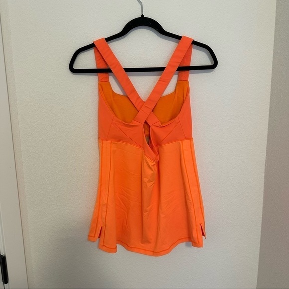 Lululemon Track And Train Tank Top Side Slits Pizzaz Orange Size 8 Medium Women - Picture 7 of 11